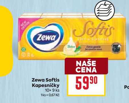 Zewa Softis Kapesníčky 10x 9 ks