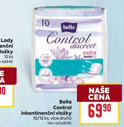Bella Control inkontinenční vložky 10/12 ks