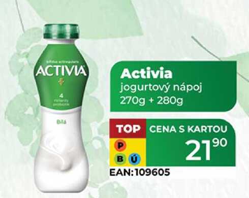 Activia jogurtový nápoj 270g + 280g  