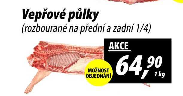 Vepřové půlky (rozbourané na přední a zadní 1/4), 1 kg