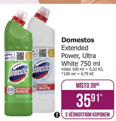 Domestos Extended Power, Ultra White 750 ml 