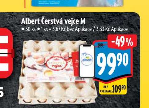 Albert Čerstvá vejce M  30 ks 