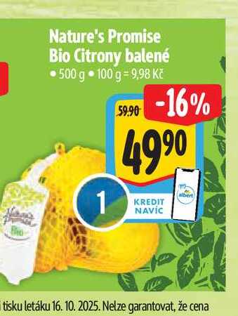 Nature's Promise Bio Citrony balené 500 g 