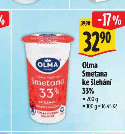  Olma Smetana ke šlehání 33%  200 g  