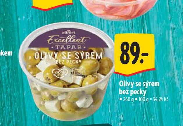   Olivy se sýrem bez pecky 260 g 