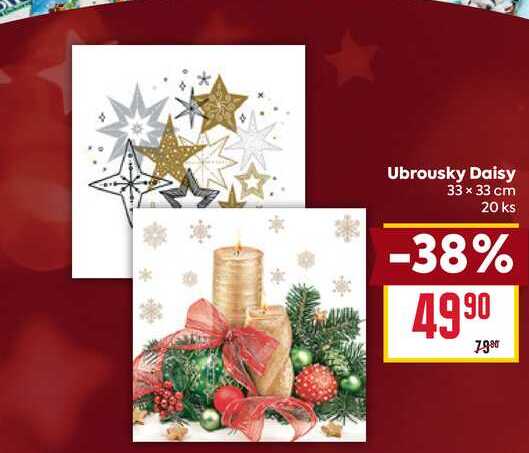 Ubrousky Daisy 33 x 33 cm 20 ks