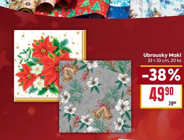 Ubrousky Maki 33 x 33 cm, 20 ks