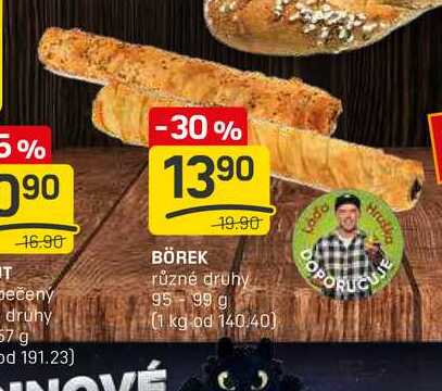 BÖREK různé druhy 95-99 g 