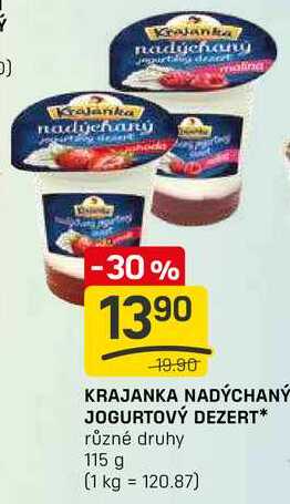 KRAJANKA NADÝCHANÝ JOGURTOVÝ DEZERT různé druhy 115 g 