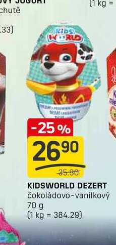 KIDSWORLD DEZERT čokoládovo-vanilkový 70 g 