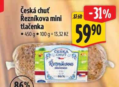 Česká chuť Řezníkova mini tlačenka, 450 g
