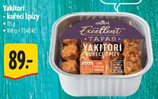 Yakitori - kuřecí špízy, 115 g 