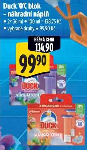 Duck WC blok - náhradní náplň, 2x 36 ml 