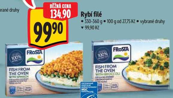 Rybí filé, 330-360 g