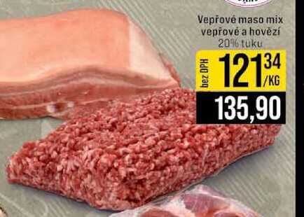 Vepřové maso mix vepřové a hovězí 20% tuku 1 kg