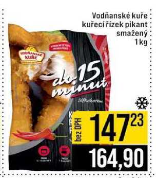 Vodňanské kuře kuřecí řízek pikant smažený 1 kg 