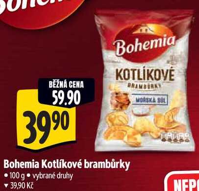 Bohemia Kotlíkové brambůrky, 100 g 