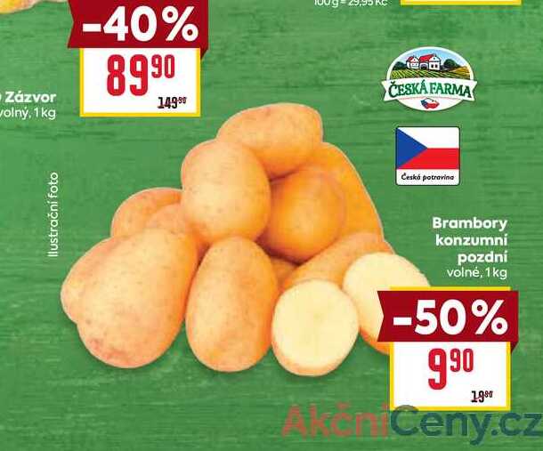 Brambory konzumní pozdní volné, 1 kg