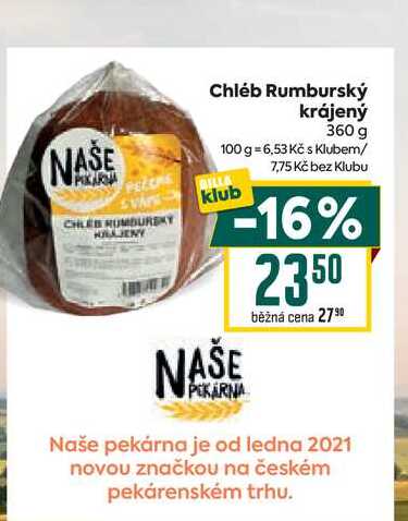 Chléb Rumburský krájený 360 g 