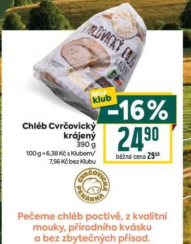 Chléb Cvrčovický krájený 390 g 