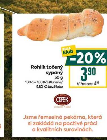Rohlík točený sypaný 50 g 