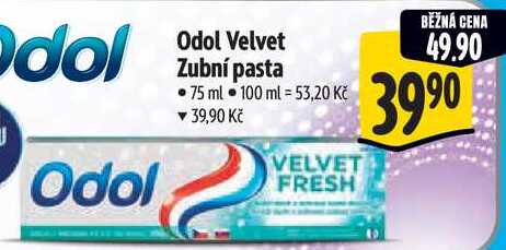 Odol Velvet Zubní pasta, 75 ml