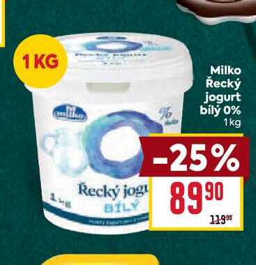 Milko Řecký jogurt bílý 0% 1kg