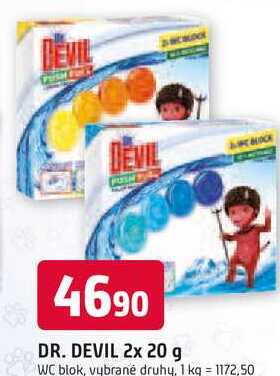 DR. DEVIL 2x 20 g WC blok, vybrané druhy