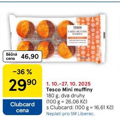 Tesco Mini muffiny, 180 g