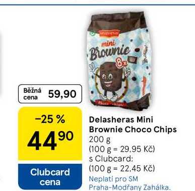 Delasheras Mini Brownie Choco Chips, 200 g 