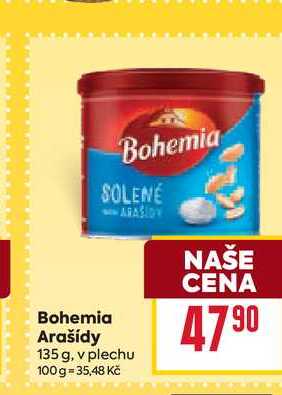 Bohemia Arašídy v plechu 135g