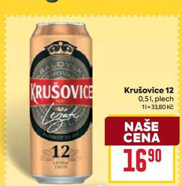 Krušovice 12 0,51, plech