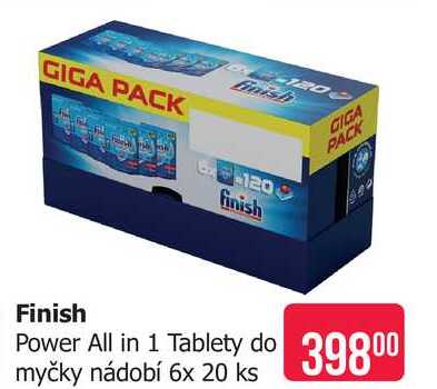Finish Power All in 1 Tablety do myčky nádobí 6x 20 ks 
