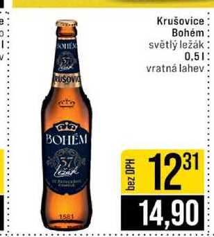 Krušovice Bohém světlý ležák 0,5 l