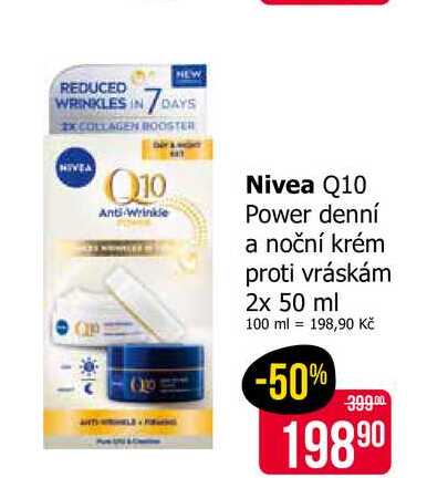 Nivea Q10 Power denní a noční krém proti vráskám 2x 50 ml