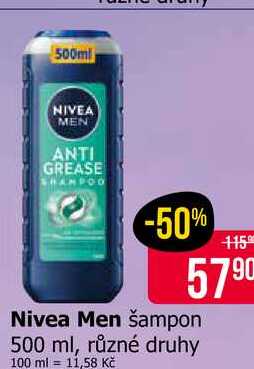 Nivea Men šampon 500 ml, různé druhy 