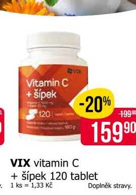 VIX vitamin C + šípek 120 tablet