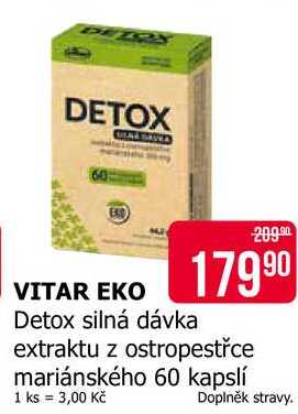 VITAR EKO Detox silná dávka extraktu z ostropestřce mariánského 60 kapslí 