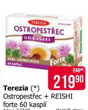 Terezia Forte Ostropestřec + REISHI forte 60 kasplí 