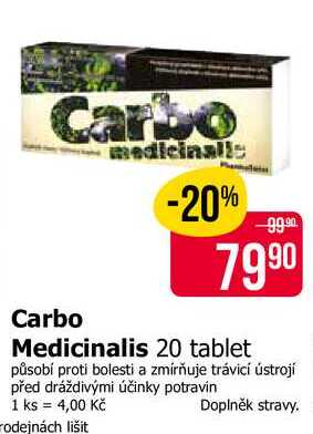 Carbo Medicinalis 20 tablet 