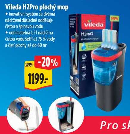 Vileda H2Pro plochý mop 