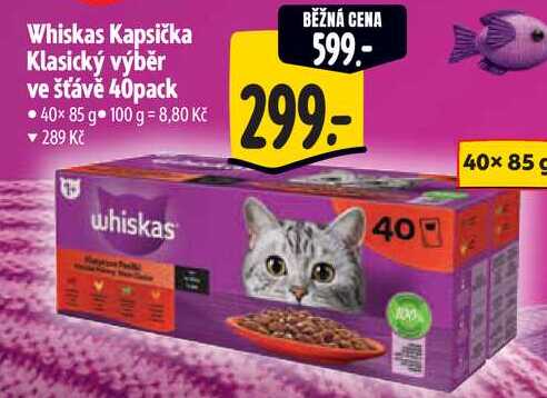 Whiskas Kapsička Klasický výběr ve šťávě 40pack, 40x 85 g 