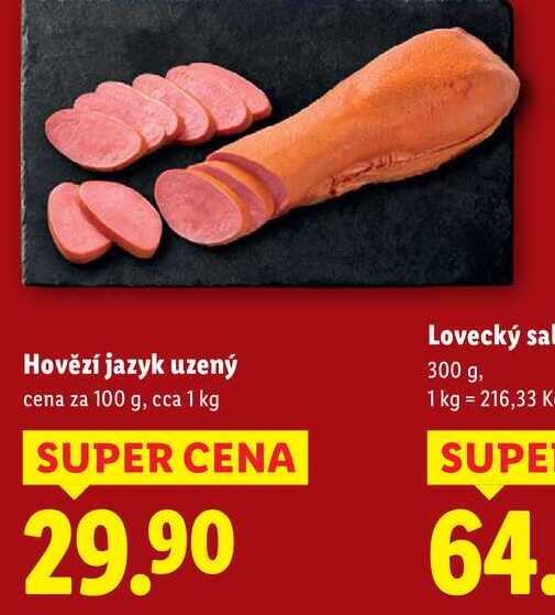 Hovězí jazyk uzený, cena za 100 g