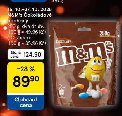 M&M's Čokoládové bonbony, 250 g