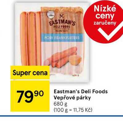 Eastman's Deli Foods Vepřové párky, 680 g 