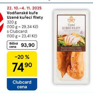 Vodňanské kuře Uzené kuřecí filety, 320 g 