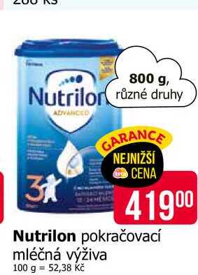 Nutrilon pokračovací mléčná výživa 800 g