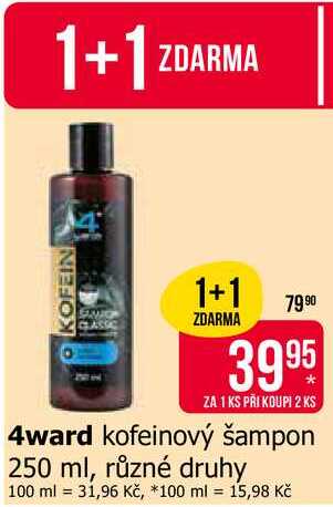 4ward kofeinový šampon 250 ml, různé druhy 