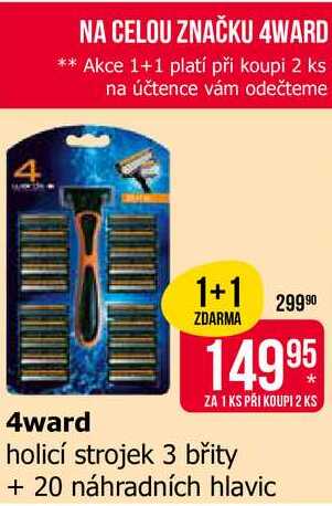 4WARD holicí strojek 3 břity + 20 náhradních hlavic 