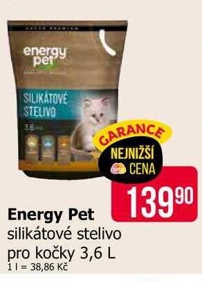 Energy Pet silikátové stelivo pro kočky 3,6 L 